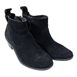 Vionic Black Suede Ankle Boots Booties Size 10